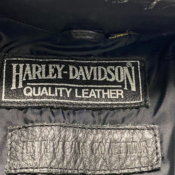 HARLEY DAVIDSON‎ Womens XS Black Leather Vest Fringe Biker Chick Motorcycle - Picture 9 of 16